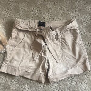 The Limited Tan Women's Shorts with Tie Belt